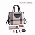 thumbnail image 5 of Plaid Tote Handbag, Off-White, 5 of 5