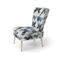 thumbnail image 3 of Designart "Mosaïque de Carreaux Gris Neutres" Chaise d'Appoint Géométrique Bleue - Fauteuil Moderne pour Salon, 3 of 7
