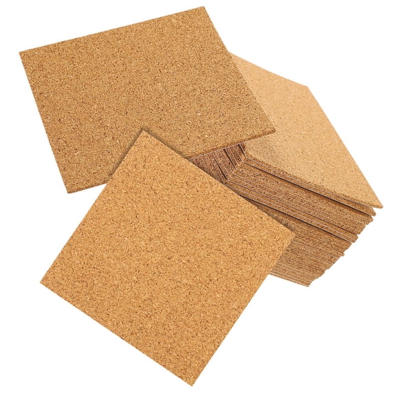 FUTUREORYY 30Pcs Peel and Stick Cork Board Tiles Self Adhesive Brown Cork Sheets for DIY Projects