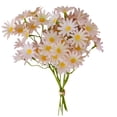 thumbnail image 2 of Artificial Flowers 1Bundle 10.63*5.51Inch Artificial Daisy Flowers UV Resistant Outdoor Fake Wildflowers with Stems Faux Greenery Shrubs Plants Arrangements for Home Garden Vase Decor,Pinkish Green, 2 of 9