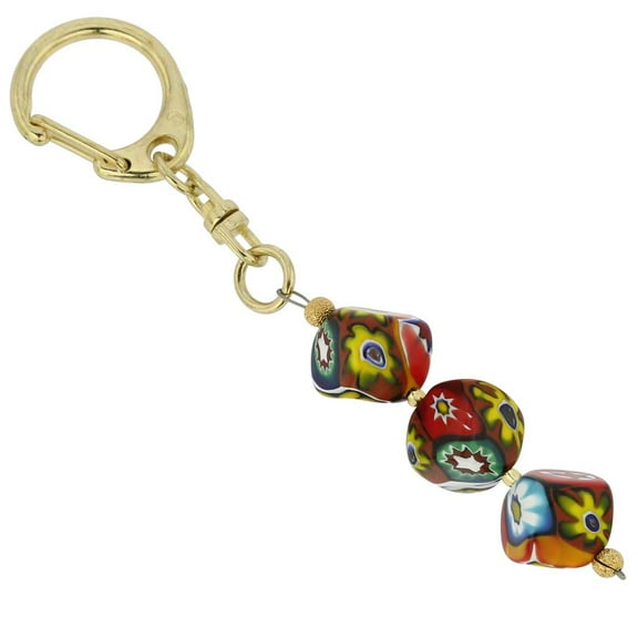 GlassOfVenice Murano Glass Mosaic Cubes Keychain