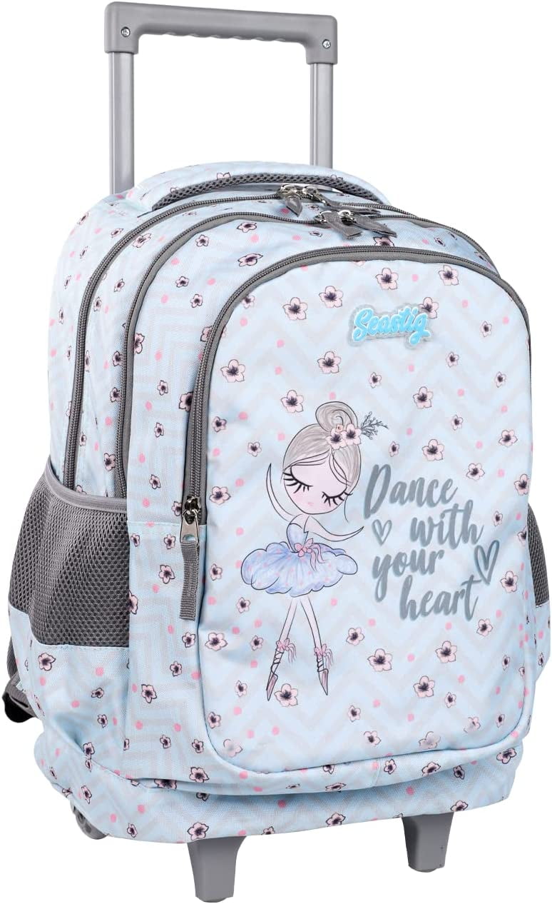 Seastig Foldable Rolling Backpack 18 inch Double Handle Wheeled