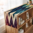 thumbnail image 6 of Colorful Waves Stripes 60 Inch Table Runner, Geometric Abstract Art Farmhouse Dresser Scarf Cotton & Linen Tablerunner for Dining/Kitchen Island/Holiday Party Décor 13" x 60", 6 of 9