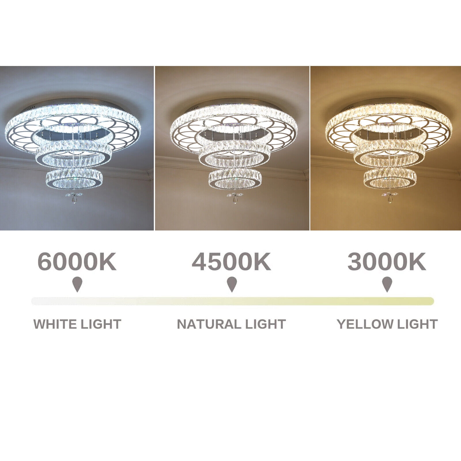 SHZICMY Modern Luxury Crystal Ceiling Chandelier Lamp Pendant Lights