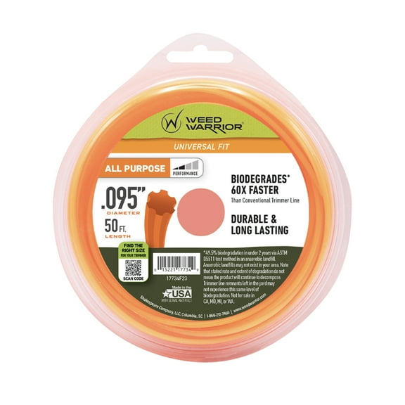 Weed Warrior .095 in. x 50 ft. All Purpose Biodegradable Trimmer Line