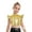 Gold, variant on Kids Girls Shiny Metallic Crop Top Jazz Dance Shirts Hip Hop Dancing Flying Sleeve Cropped Tank Tops Gold 10