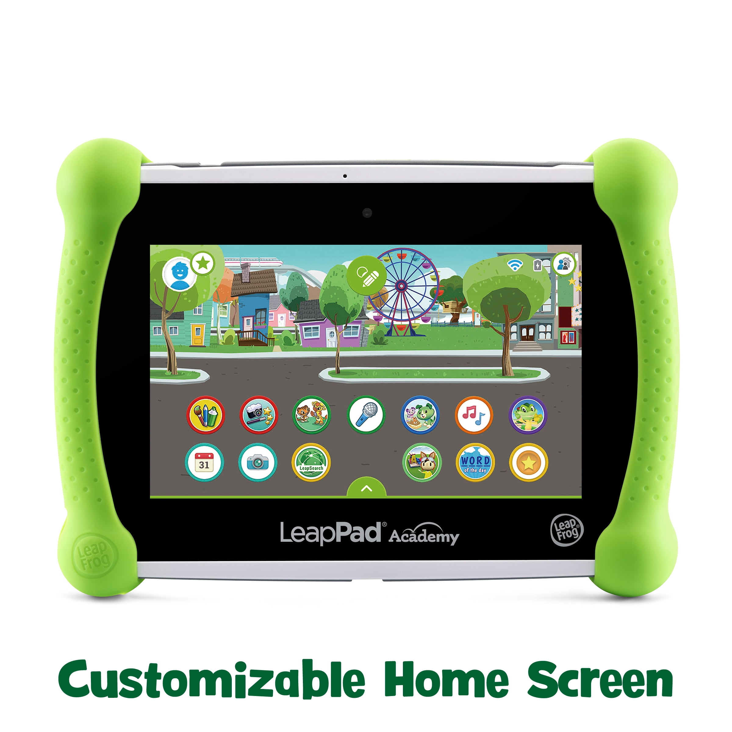 LeapFrog LeapPad Academy Learning Tablet - Green Plastic, Silicone with Accessories, Age Group 3-8 Years Old