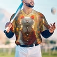 thumbnail image 5 of Lsque Sunshine Flower Meditating Cat Pattern Mens Polo Golf Shirts Funny Graphics Shorts Sleeve Button Shirts Baseball T-shirt-4X-Large, 5 of 7