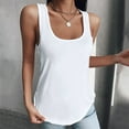 thumbnail image 2 of MESSUEN Tank Tops Women Womens Tank Tops Loose Fit Square Neckline Camisole Women Daily Shirts T Shirt U Neck Tee Tops Tunic Blouse Vest Tanks Women Basic Tops Womens Shirt White 2XL, 2 of 9