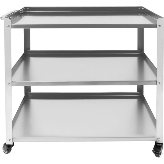 3 Tier Stainless Steel Kitchen Utility Cart, Rolling Carts Serving Cart Storage Trolley Cart with Wheels &Handle for Hotel Restaurant Home Use (29" x 15.7" x 29" 300lbs Load Capacity)