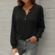 thumbnail image 2 of Tops Para Mujer Blusa Casual Elegante Camisas de Manga Larga Camisa de Botón Sólido Con Cuello en V de Moda Odeerbi  ODB166854, 2 of 6