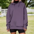thumbnail image 4 of Cute Sweatshirts for Women Women's Solid Sweatshirt Women's Casual Long Sleeve Hooded Sweatshirt Solid Color Pullover Fashion Hoodie For Daily Wear Comfortable Loungewear, 4 of 9