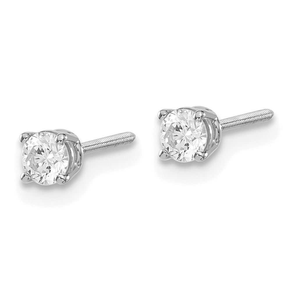 Diamond2Deal 14kw .30ct SI3 G-I Diamond Stud Thread on/off Post Earrings