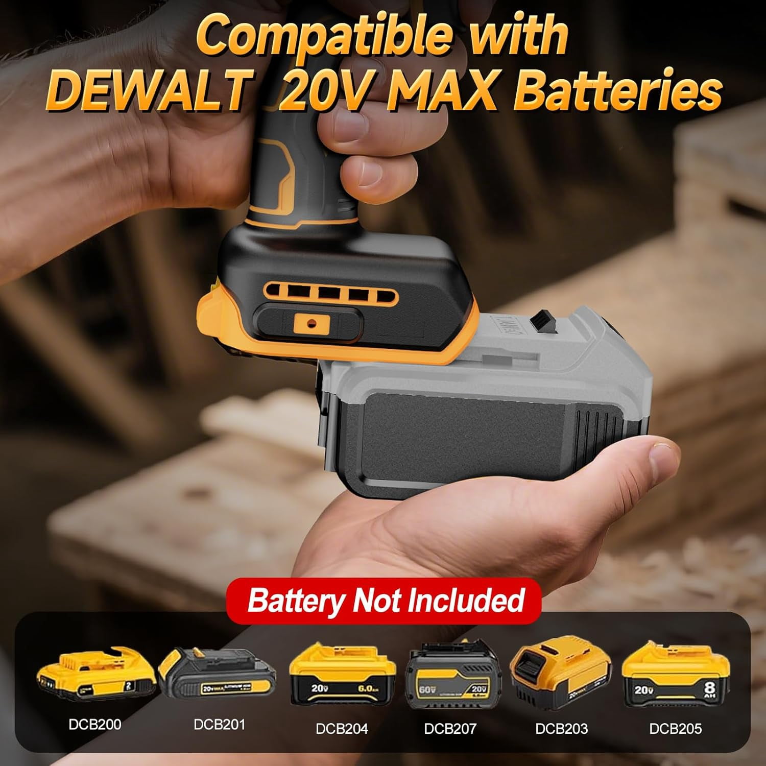 Cordless Leaf Blower Compatible with Dewalt 20V Max Battery, Cordless Dust Blower, Electric Turbo Jet Blower Handheld Battery Powered with Brushless Motor for Patio Garden Lawn (No Battery)