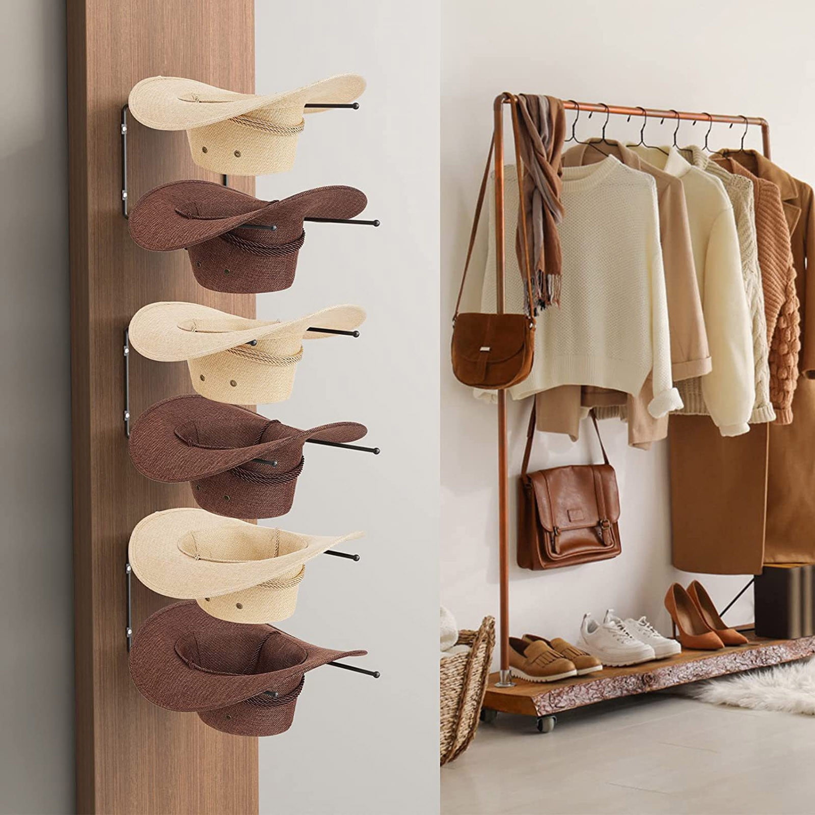 TopLLC Hat Storage Bracket Wall Mounted Cowboy Hat Display Shelf Hook Iron Paint Hat Holder Walmart