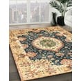 thumbnail image 3 of Ahgly Company Machine Washable Indoor Square Abstract Chestnut Brown Area Rugs, 6' Square, 3 of 7