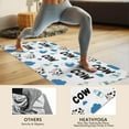 thumbnail image 4 of White Cow Milk Cloud Pattern Hot Yoga Mat Towel Non Slip for Hot Yoga - Quick-Drying Yoga Mat Cover with 4 Corner Pockets with Travel Bag - Hot Yoga Towel Non Slip Grip Moisture Wicking Sweat 70"x26", 4 of 6