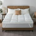 thumbnail image 3 of Twin Size Mattress Topper White Luxury Down Alternative Fiber Mattress Topper with Elastic band, 3 of 7