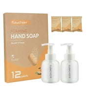 Flowcheer Hand Soap Kit-2 Foaming Dispensers+12 Tablet Refills-Natural Ingredients, Orange Scented