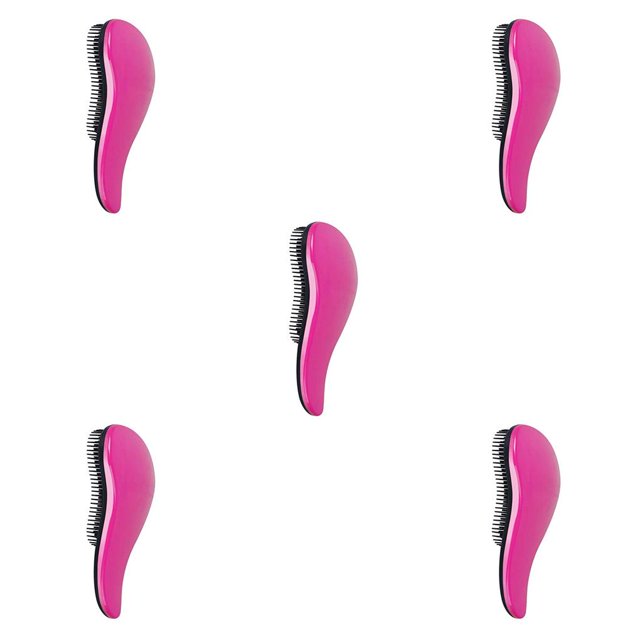 Wisewang Professional Hairbrush Styling Knot Comb for Magic Detangling Brush rose red, black 5Set
