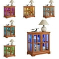 thumbnail image 2 of Noble House Belmere LED Curio Display Cabinet, 2-Door Antique Glass Bookcase with Adjustable Shelves, Dark Oak, 2 of 11