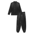 thumbnail image 5 of Mufeng Men's 2Pcs Kung Fu Uniform Shirt Suit Chinese Traditional Tai Chi Costume Theme Party Clothes Black XXL/175, 5 of 6