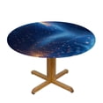 thumbnail image 3 of PIKWEEK Gold and Blue Abstract Art Round Tablecloth for Home Kitchen/Parties/Holiday Dinner White, 3 of 8