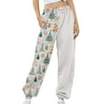 thumbnail image 5 of Rciityk Women’s Casual Baggy Sweatpants Christmas Snowflake Xmas Tree Santa Claus Print Elastic High Waisted Joggers Pants with Pockets, 5 of 6