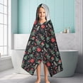thumbnail image 6 of Dark Christmas Tree and Gift Pattern Hooded Bath Towel，60"x35" for Ages 3 To 12 Kids, Quick Dry Lightweight Soft Microfiber Hood Beach Towel Cover Up for Kids, 6 of 7