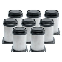 Uxcell 3'' Furniture Legs Worktop Shelves Feet Replacement Height Adjustable Stainless Steel Silver Tone 8pcs
