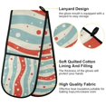 thumbnail image 2 of Yayeee Double Oven Mitt Kitchen Heat Resistant Baking 35" x7" Quilted Glove, Light Blue Pattern, 2 of 6