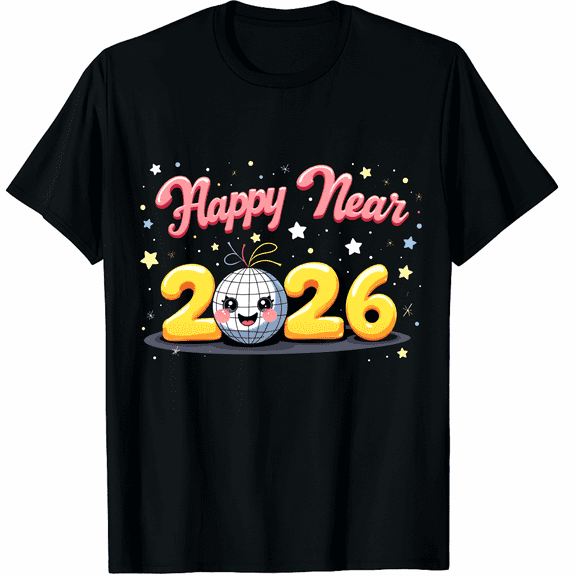 New Year's Eve Hello 2026 Happy New Year 2026 Disco Ball Graphic Tee T-Shirt for Men Women
