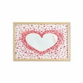 thumbnail image 1 of Vintage Valentine Wall Art with Frame, Spreading Tiny Bicolour Hearts Making a Big Romantic Shape, Printed Fabric Poster for Bathroom Living Room, 35" x 23", Vermilion Pastel Pink, by Ambesonne, 1 of 2