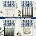 thumbnail image 6 of DriftAway Julia Watercolor Blooming Flower Floral Lined Thermal Insulated Window Curtain Valance Rod Pocket 24"L x 52"W Plus 2" Header Navy, 6 of 7
