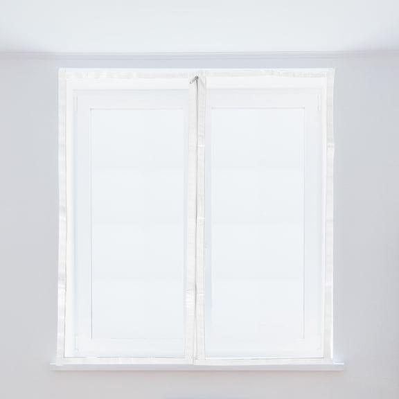 COMPUKAS White Window Insulation Film for Winterizing with Zipper for Easy Opening and Closing