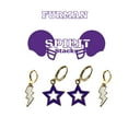 thumbnail image 2 of Furman University Spirit Stack purple mini enamel bolts and white statement open starboys, 2 of 2