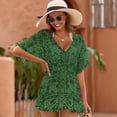 thumbnail image 5 of Green Floral Geometric Pattern Women's Luxury Party Dress Evening Dresses Ladies Cover Ups, 5 of 6