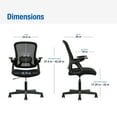 thumbnail image 6 of Mainstays Ergonomic Mesh Back Office Chair with Flip Up Arms for Adults, Black Fabric, 275lb, 6 of 11