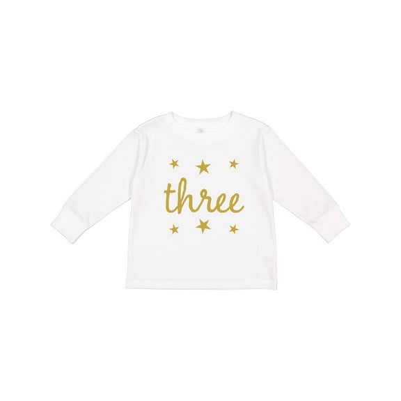 Inktastic 3rd Birthday Gold 3 Year Old Boys or Girls Long Sleeve Toddler T-Shirt