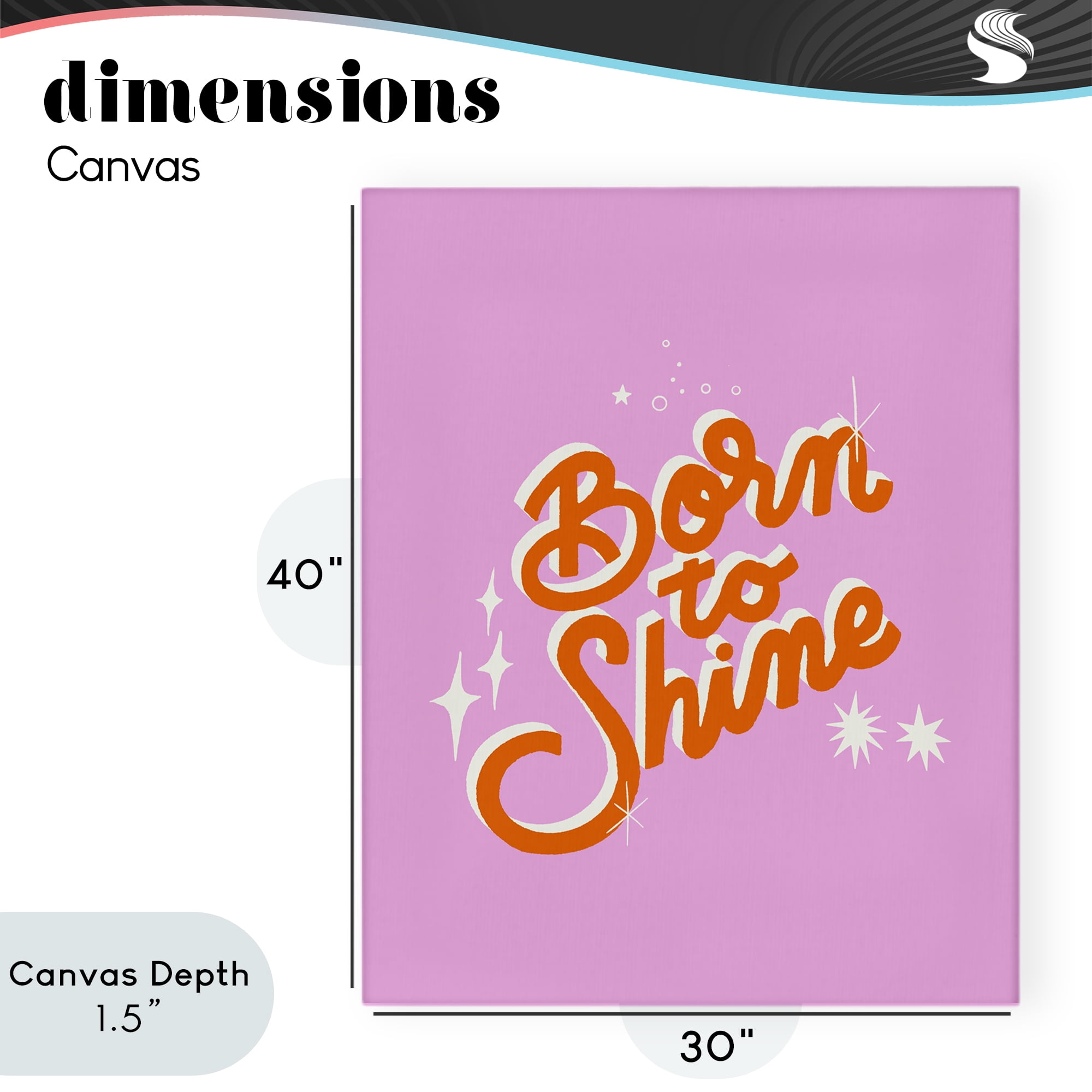 Stupell Industries Born To Shine on Pink Canvas Wall Art, design by Indira Prieto | IndySign