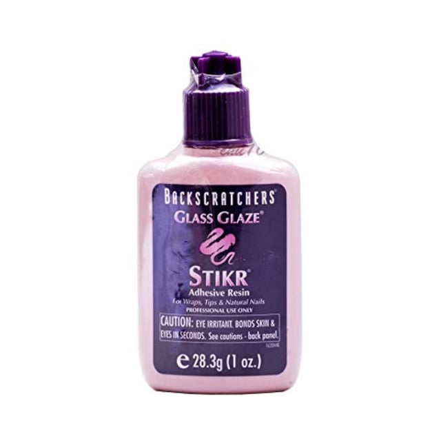 Backscratchers Glass Glaze Stikr Resin - Adhesivo fuerte para envolturas de uñas, puntas de uñas, extensiones de uñas y en uñas naturales