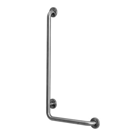 HomeStock Coastal Cool 32" x 16" L-Shaped Stainless Steel Grab Bar Left Facing with Durable Corrosion-Resistant Finish for Secure Bathroom Safety Support