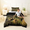 thumbnail image 4 of Manfei Mallard Duck Twin Comforter Sets,Rustic Farmhouse Bedding Set,Pixeled Camouflage Decor,Black Reversible,2-Piece,1 Comforter and 1 Pillowcase, 4 of 7