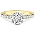 thumbnail image 4 of 1 Carat IGI Certified Round Shape Lab Grown Diamond Engagement Ring | 14K Yellow Gold | Serena Eternity Lab Diamond Ring | FG-VS1-VS2 Quality Friendly Diamonds, 4 of 6