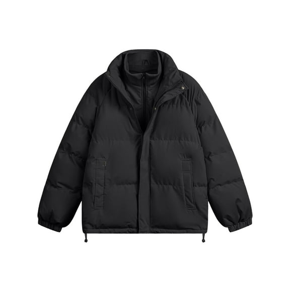 Winter Coat Warm Insulated Jacket With Hood Windproof Outdoor Casual Long Sleeve Padded Overcoat For Cold Weather