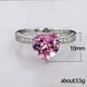thumbnail image 4 of Anillo de boda nuevo con incrustaciones de circonitas y diamantes en forma de corazón. Joyería de compromiso para mujer., 4 of 6