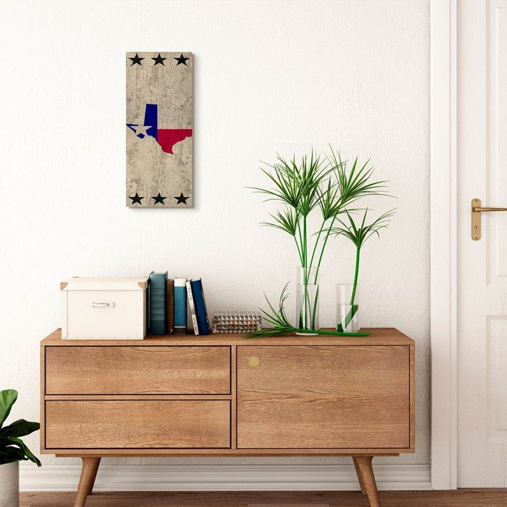 Stupell Industries Texas Home State Star Textured Design Canvas Wall Art by Kimberly Allen