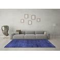 thumbnail image 3 of Ahgly Company Machine Washable Indoor Square Persian Blue Bohemian Area Rugs, 3' Square, 3 of 4