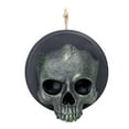 thumbnail image 3 of Halloween Wall - Mounted Skull Decor with Green LED Backlight, Textured Skull Design & Round Black Base for Spooky Ambiance, 3 of 8