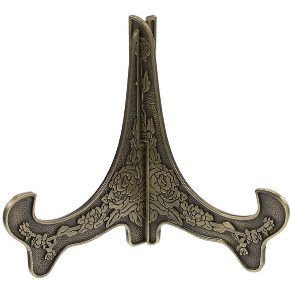 Shisuyan Metal Tripod Plate Stand Dark Brown 1Pack 4.72X3.93X3.93in
